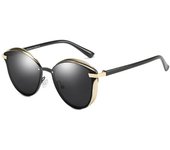 Gafas de sol polarizadas, gafas de sol coloridas anti-ultravioleta redondas retro de moda europea y americana para mujer, sentido avanzado