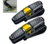 2Pcs Car Sun Visor Sunglasses Clip Car Glasses Holder Portable Ticket Card Clamp ABS Eyeglasses Case Car Accessories