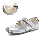 Cuero Mary Jane zapatos nuevo Velcro casual solo zapatos de las mujeres de ballet deportes zapatos de entrenamiento