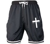 Pantalones de Baloncesto Cruzado para Hombres Línea de Malla de Secado Rápido Cintura Elástica