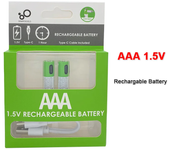 Pilas Recargables AAA 1.5V 750mWh Li-ion Battery for Remote Control MouseElectric Toy Battery + Type-C Cable