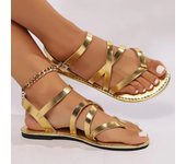ndalias de mujer Sandalias planas de dedo del pie con correa de tobillo Sandalias de mujer con correa de hebilla Zapatos de diseñador de playa