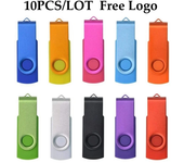 10pcs/lot Metal USB 2.0 Flash Drive 64GB 32GB 16GB 8GB 4GB Pen drive usb flash Pendrive U Disk Memoria Cel Usb Stick for Gifts