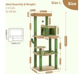 Árbol para gatos de lujo torre de juego grande centro de actividad estable y estable árbol para gatos con hamaca y bonita casa