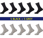 10Pairs brand new men's socks cotton man black white business casual breathable stripes double needle male socks high quality si