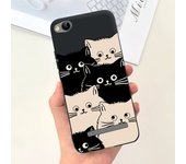 Flower Cover For Xiaomi Redmi 4A 4x Beautiful Moon Night Black Cat Phone Case For Redmi 4x Redmi4a Protection Coque Funda Capas