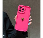 3D Gold Heart Silicone Soft Phone Case For iPhone 15 14 13 12 11 16 Pro Max XS XR 7 8 Plus SE 2020 Shockproof Candy Matte Cover