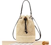 Simple fashionable straw niche and versatile handbag, beautiful crossbody bucket woven bag, beach bag