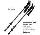 Telescopic Walking Stick KODENOR Hiking Folding Trekking Pole Aluminum 3 Section Outer Lock Alpenstock Climbing Camping