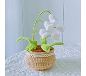 Daisy Rose Tulip Crochet Flower Kit Handmade Woolen Yarn No Finish Flowers Crochet Knitting Kit Unique Tulip Potted Flower