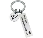 Drive Safe Keychains A-Z Initials Letters Men Women Stainless Steel Key Chain Birthday Chritsmas Father's Day Gifts Jewelry