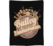 Bailey Music Zimmerman Blanket Super Soft Throw Blanket Ultra-Soft Micro Fleece Beach Blanket for Couch Bed Sofa Travelling Noon Break Camping, Black