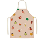 Cartoon Food Print Apron Fruit Pattern Parent-child Sleeveless Apron Linen Stain Resistant Apron Kitchen Cooking Accessories
