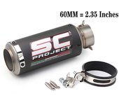 51mm/60mm/63mm Universal Motorcycle Exhaust Muffler Tailpipe SC project Canister Tail Pipe Stainless Carbon fiber 2Inches