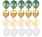 20Pcs Jungle Animal Theme Retro Green Gold White Latex Balloons Wedding Baby Shower Birthday Party Decoration Supplies