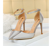 Sandalias De Novia Para Mujer Con Tacones Altos De 10 Cm Zapatos De Moda De Verano En Color Azul Verde Rosa Con Tiras Y Cierre De Tobillo Material De Seda Y Plataforma