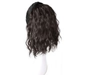 Korean Style Synthetic Headband Wigs Hairpieces Clip in Half Headband Wig Fake Hair Natural Short Wavy Curly Bob Hair Party