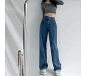 Upscale Vintage Women's Straight-Leg High-Waisted Jeans Loose Fit Summer New Design Sensibility Niche Wide-Leg Trousers
