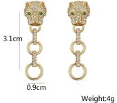 NewBuy 2024 New Fashion Gold Luxury Stainless Steel Wedding Jewelry AAA CZ Zircon Leopard Earrings Elegant Gift for Women