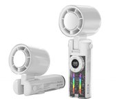 Nueva Compresa De Hielo, Refrigeración De Alta Velocidad, Ventilador De Cuello De 199 Velocidades, Ventilador De Mano De Fuerza De Tormenta Mecha Transparente De Turbina