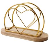 Space-Saving Metal Napkin Holders Freestanding Nordic Style Vertical Napkin Dispenser Rust-proof with Wooden Base
