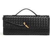 Bolso de noche tejido a mano para mujeres, bolso de cuero casual, mochila de hombro de moda, bolso de mano
