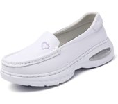 Zapatos de enfermera con colchón de aire para mujer, primavera y verano, de cuero hueco, suela gruesa, suela suave, transpirables, zapatos de trabajo médico especiales