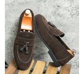 Spring New Suede Casual Men Shoes Fashion Tassel Slip on Loafers Male Leather Comfortable Solid Flats Footwear Plus Size 46