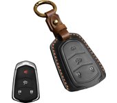 Handmade Genuine Leather Car Key Fob Case Cover Bag Protector Suitable For Cadillac Key Fob Cover Case ATS XTS XT5 XT4 CT6 XT6