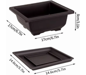 Macetas de imitación de arcilla púrpura, macetas de plantas suculentas, jardín al aire libre, paisaje, bonsái, bandejas, macetero cuadrado Rectangular