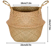 Cestas de almacenamiento Natural de algas marinas, maceta de flores de estilo nórdico, cesta de plantas, bolsa de cultivo tejida de paja, maceta colgante, decoración del hogar