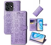 For Oukitel C31 c32 C33 c51 estampado en color sólido carcasa del teléfono móvil a prueba de polvo solapa ranura de t