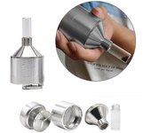 Aluminum Powder Mill Spice Grinder with Storage Vials Stainless Steel Sieb Manual Crusher