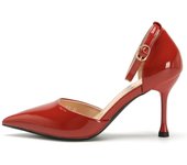 2024 new style women's shoes/sandals/high heels/stilettos/pointed toes/spring/summer/autumn/winter/banquet/wedding/work/leather/6.5 Black