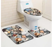 3D Ocean Seabed Animals Toilet Cover Bath Mat Sets Fish Dolphin Printed Bathroom Curtain Set Waterproof Fabric Shower Curtains
