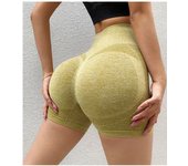 Pantalones cortos de yoga sin costura para mujeres, pantalones deportivos para gimnasios, pantalones ajustados para cintura alta