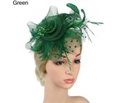 Flower Feathers Hair Clip Fascinator Hat for Women Tea Party Headband Wedding Cocktail Mesh Alice Headband Clip