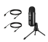 RODD USB Condenser Microphones for PC Computer Laptop Singing Gaming Streaming Recording Studio Black