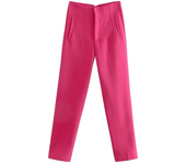 Fashion Office Wear High waist Pants for Women Formal Pants Office outfits Pencil Trousers Black Pink White Ladies Pants