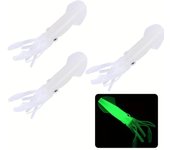 Glow in the Dark Squid Fishing Lure Colorful Tube Soft Bait Luminous Squid Skirt Silicone Artificial Bionic Octopus Jig Bait