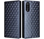 For Cubot X70 Case Rhombus Imprinted PU Leather Magnetic Auto-absorbed Phone Cover