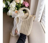 Women Straw Bucket Bags Casual Summer Beach Shoulder Handbags Designer Rattan Crossbody Bags Female Travel Handmade Purse Bag