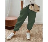 Pantalones Mujer Verano Pantalones de Lino Cómodos Palazzo Cintura Alta Pantalones Rectos Ligero Casuales Flojo Pantalones Pantalón Anchos con Bolsillos y Cordón