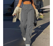 2024 Fashion Harajuku Cotton Linen Trousers Stretch Twill High Waisted Wide Leg Pants Casual Straight Leg Chino Clothes