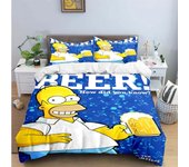 WooHoo Simpson Bedding Set,The Simpsons Duvet Cover,Anime Bart Simpsons Quilt Covers Bedroom for Children Gift
