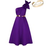 Vestido De Banquete Con Lazo De Hombro Inclinado De Nueva Moda De Verano Para Mujer Vestido De Gran Swing