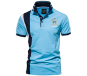 polos hombre manga corta ropa hombre 100% Cotton Badge Embroidery Polo Shirt for Men Short-sleeved Patchwork Men's Polos Quality Summer Brand Men Clothing
