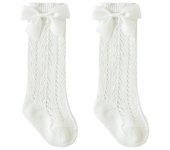 Lovely Bowknot Girl's Cotton Socks Sweet Soft Children Long Tube Socks Elastic Comfortable Solid Color Foot Cover 0-5 Years Old