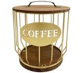 Hollowed Coffee Capsule Storage Basket Fruit Coffee Pod Organizer Holder for Home Cafe Hotel Golden