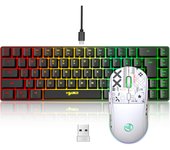 Material ABS del teclado para juegos de película de sensación mecánica de 68 teclas portátil con cable